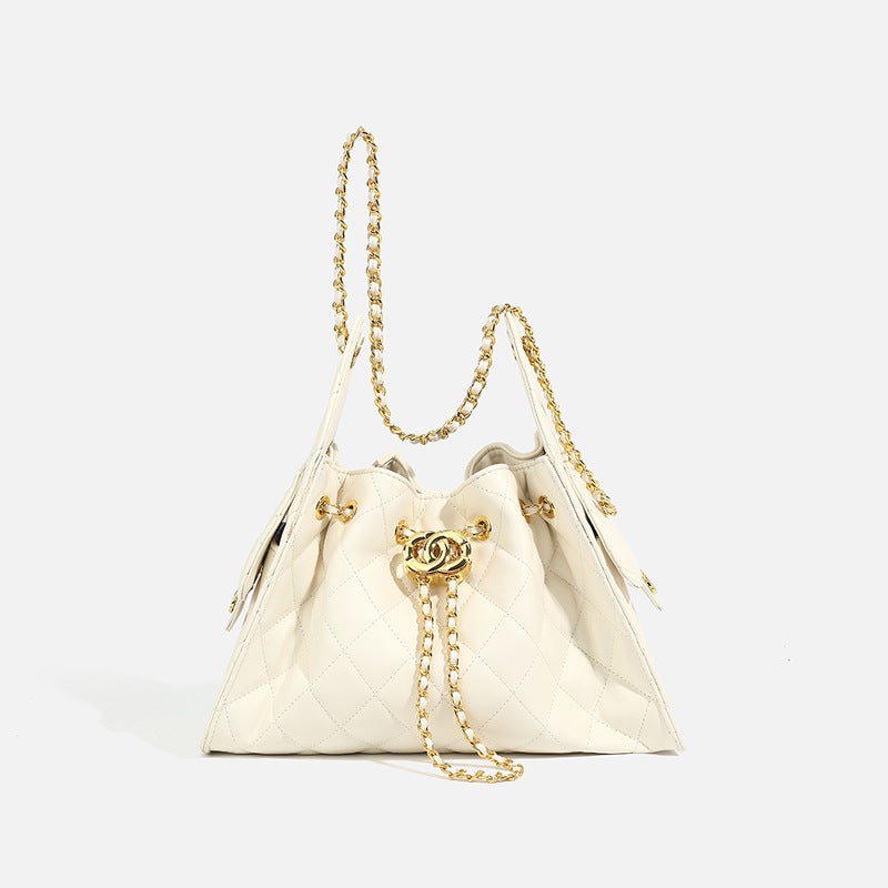 Bags For Women Bucket Bag Women'S Small Fragrant Crossbody Bag Quilted Large Capacity Drawstring Chain Armpit Bag - Image 3